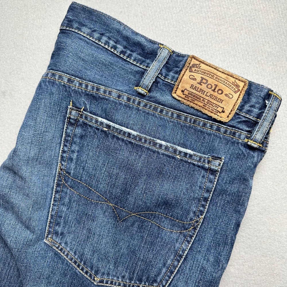 Polo Ralph Lauren Jeans Men 42x32 Blue Authentic Dungarees Straight Leg Denim